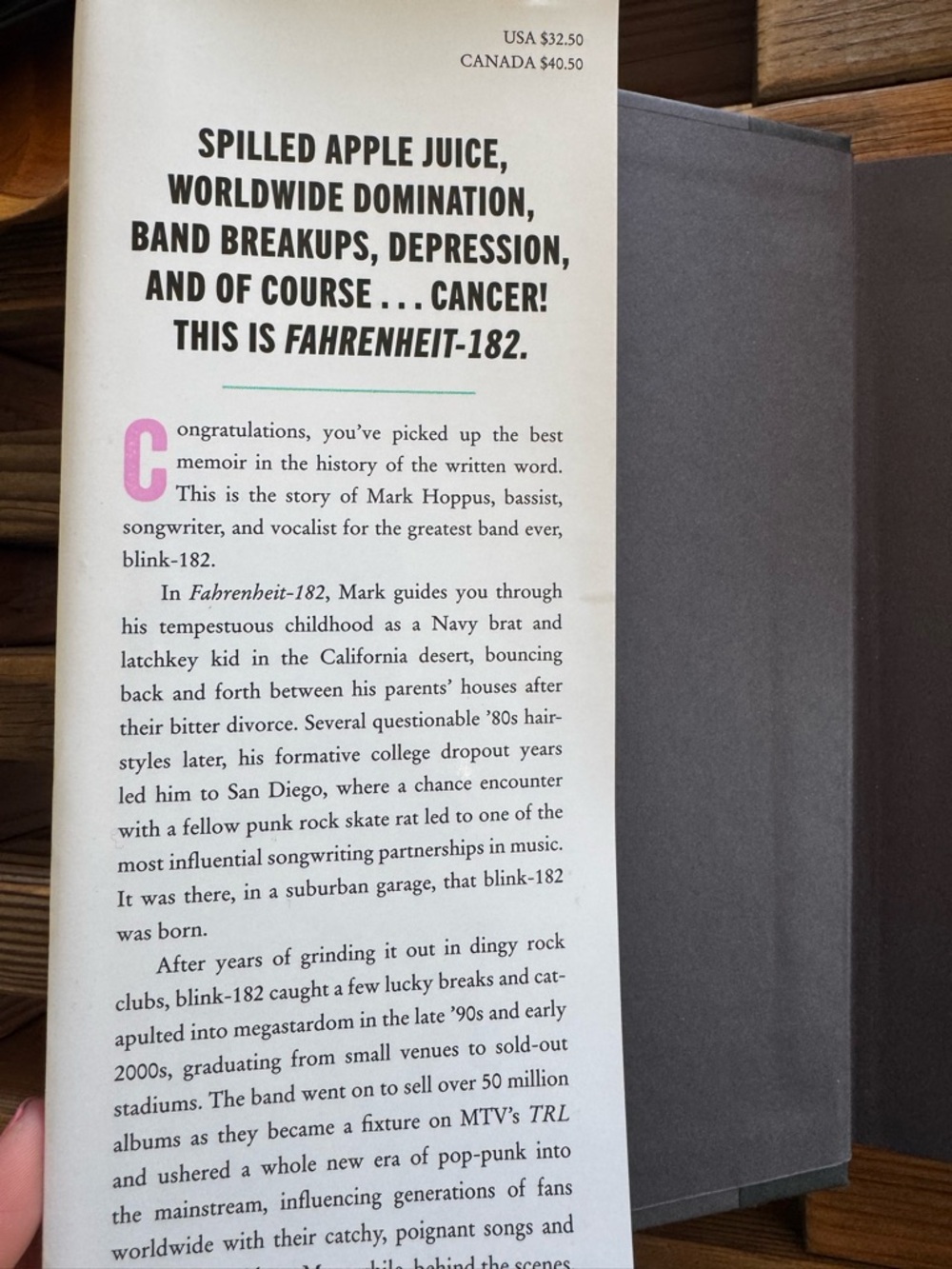 Mark Hoppus - Fahrenheit-182 (Pink & Green Cover) Memoir Book - Picture 4 of 4